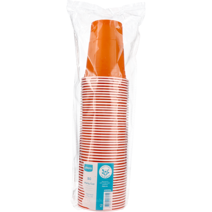 Party Cups Orange 50 Stuks